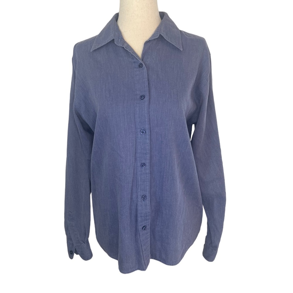 Pendleton Blue Button Down Long Sleeve Shirt - Si… - image 1